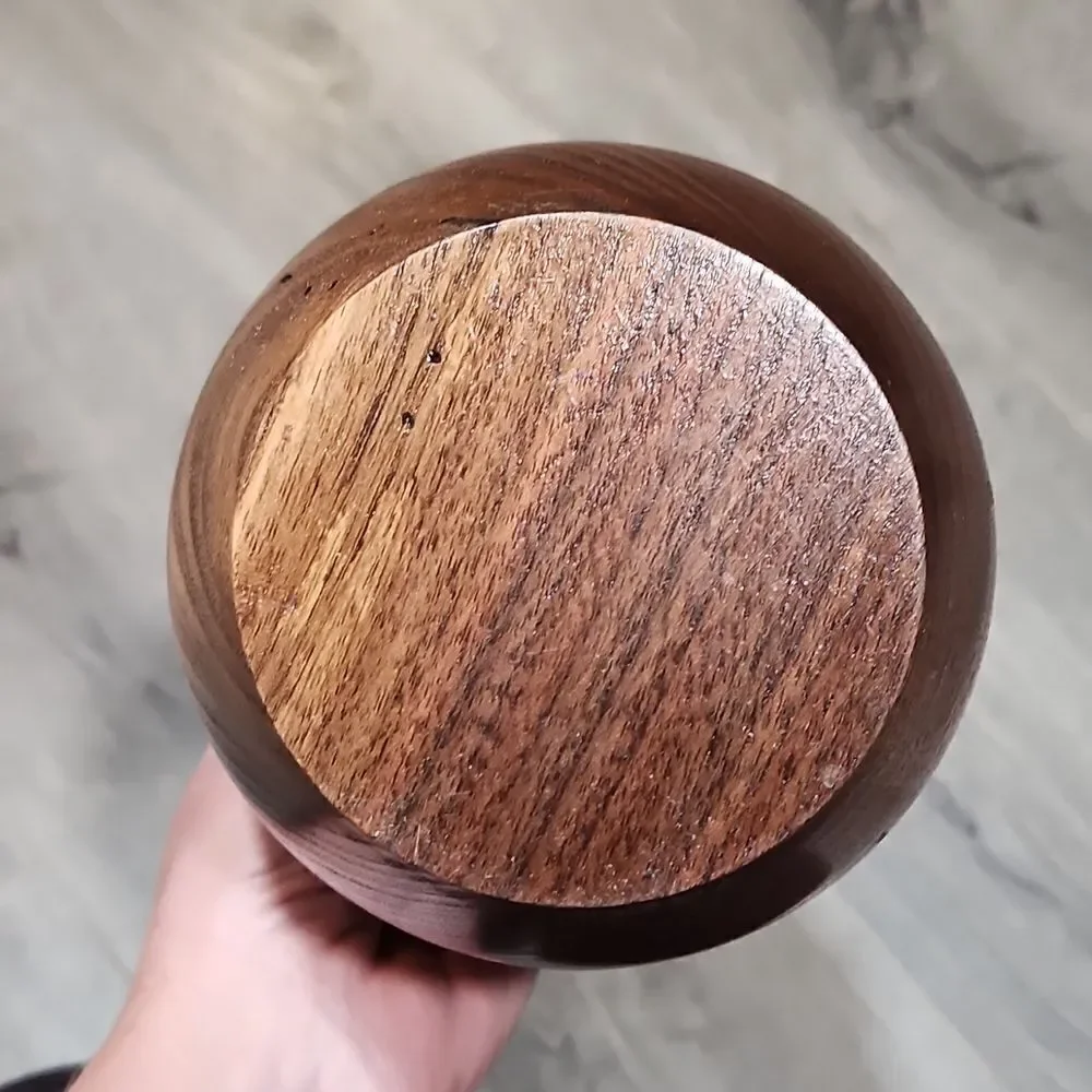 Vintage Wooden Dark Vase - Picture 6 of 6